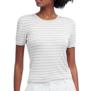 NEW Madewell Micro-Rib Striped Sweater Tee